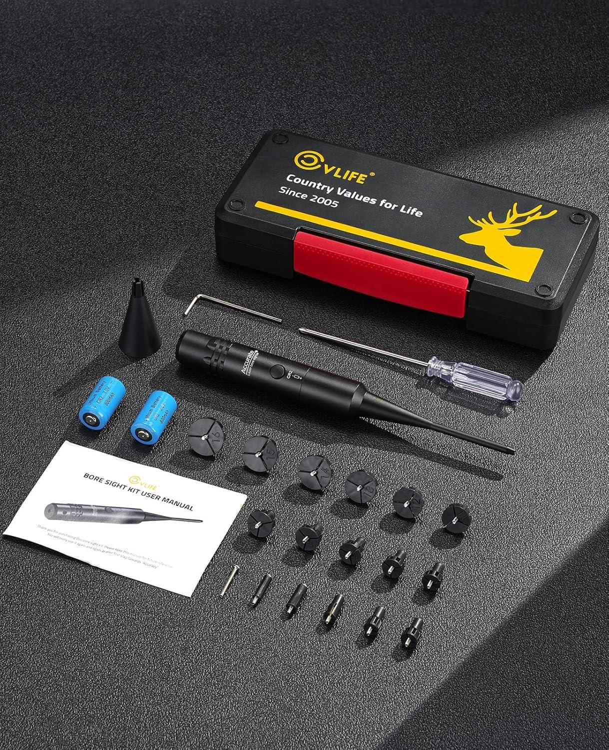 image:imageBore Sight Laser Kit fit 017 to 12GA Calibers Professional RedGreen Laser Boresighter Kit for All Gun Multiple Caliber Bore Sighting Kit for Hunting Rifles Pistols and HandgunGreen Laser