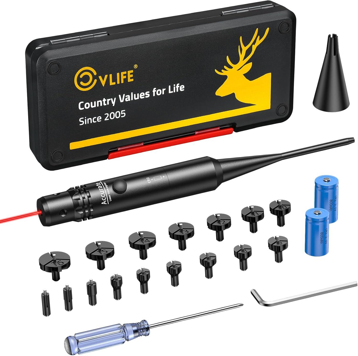 image:imageBore Sight Laser Kit fit 017 to 12GA Calibers Professional RedGreen Laser Boresighter Kit for All Gun Multiple Caliber Bore Sighting Kit for Hunting Rifles Pistols and HandgunRed Laser