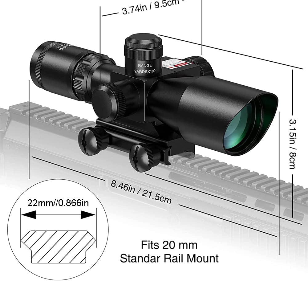 image:imageCVLIFE 2510x40e Red amp Green Illuminated Scope with 20mm MountRed Laser