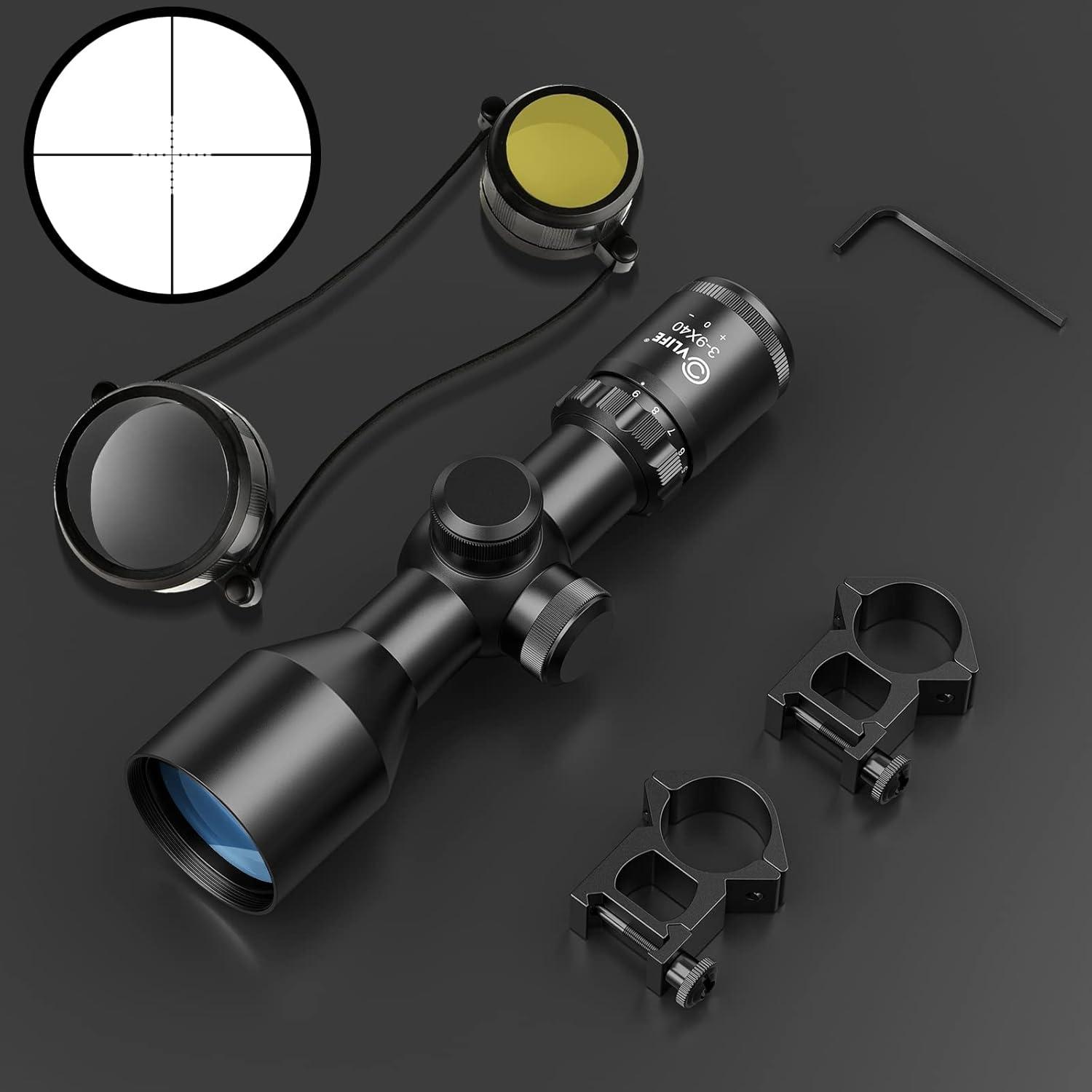 image:imageCVLIFE 39x40 Compact Rifle Scope Crosshair Reticle with Mounts for Quick Aiming20mm Picatinny