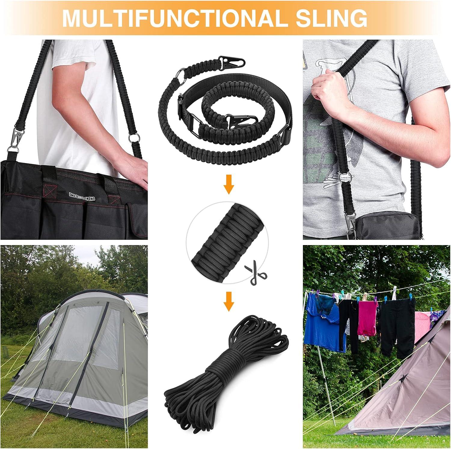 image:imageCVLIFE 550 Paracord Sling Adjustable Length with Larger Opening Metal HookOrdinary sling