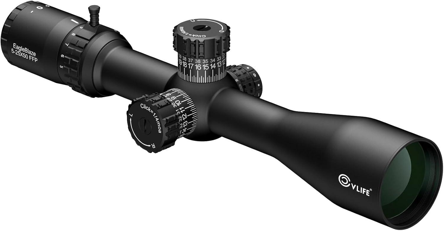 image:imageCVLIFE EagleBlaze FFP Rifle Scope ED Glass Zero Stop Illuminated Reticle Side Parallax Adjustment First Focal Plane Long Range Scope for Hunting525x50