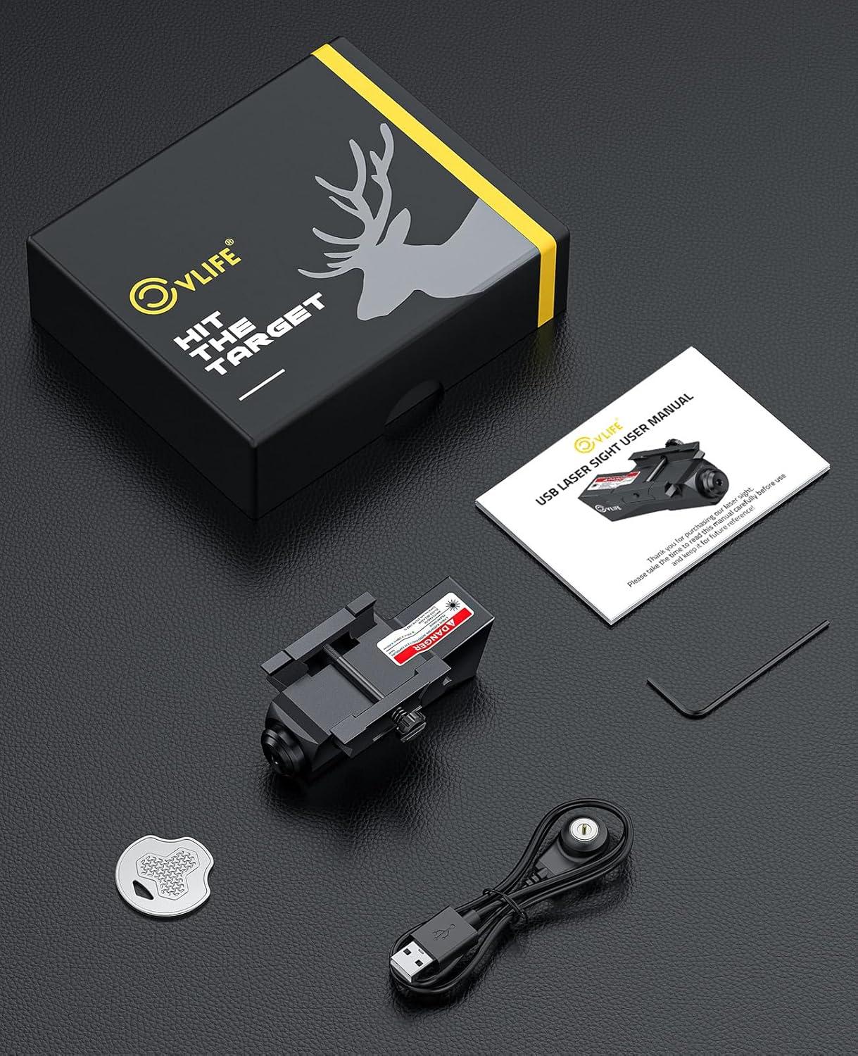 image:imageCVLIFE Green Laser Sight Compatible with Picatinny Rail Laser Sight with Magnetic RechargeableGreen Laser