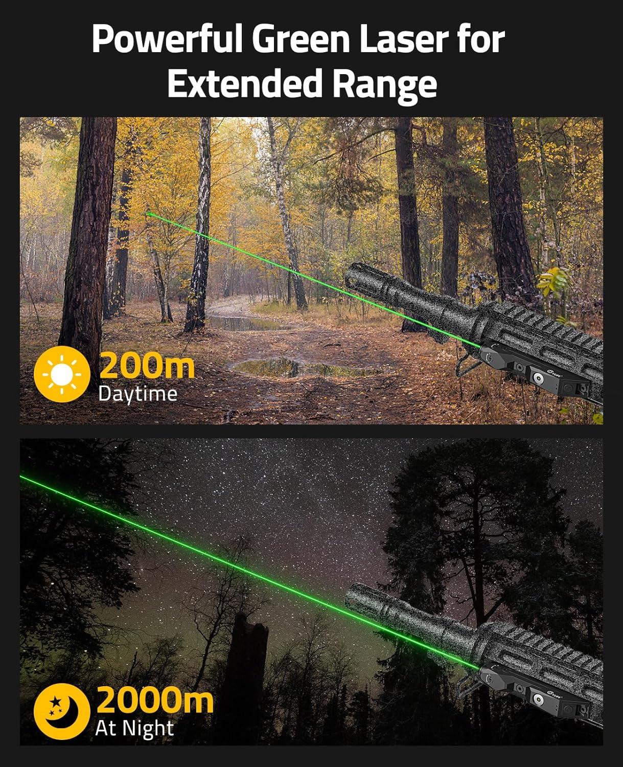 image:imageCVLIFE GreenRed Laser Sight Compatible with MLok and Picatinny Rail Laser Sight with Magnetic RechargeableGreen Laser