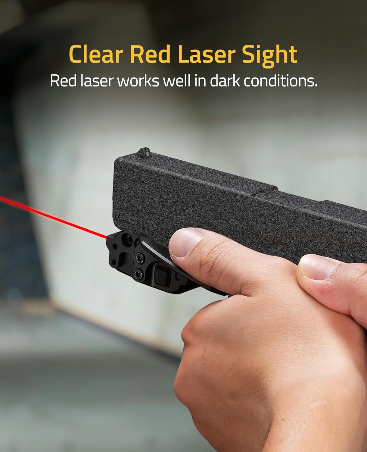image:imageCVLIFE Laser Sight for Pistol with Handstop Low Profile Rechargeable Pistol Laser Sight Compatible with 21MM Picatinny Rail GreenRed Laser Beams with Strobe ModeRed Laser