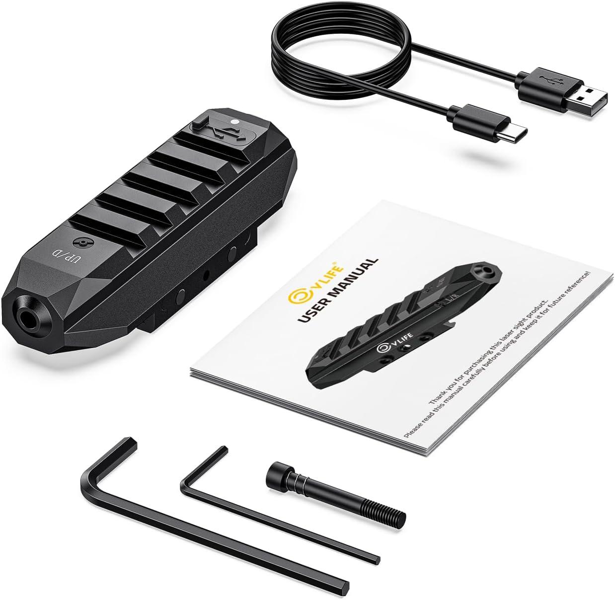 image:imageCVLIFE Laser Sight for Rifle Low Profile Rechargeable Picatinny Rifle Laser Sight with Strobe ModeGreen Laser