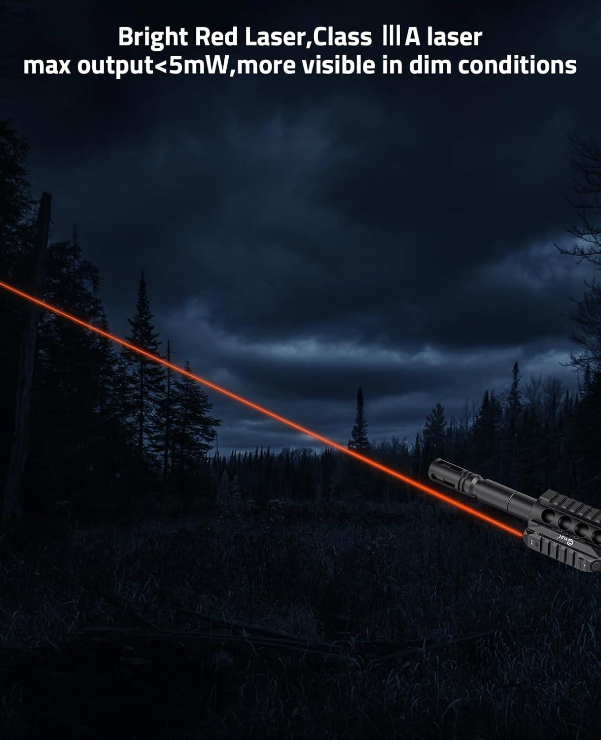 image:imageCVLIFE Laser Sight for Rifle Low Profile Rechargeable Picatinny Rifle Laser Sight with Strobe ModeRed Laser