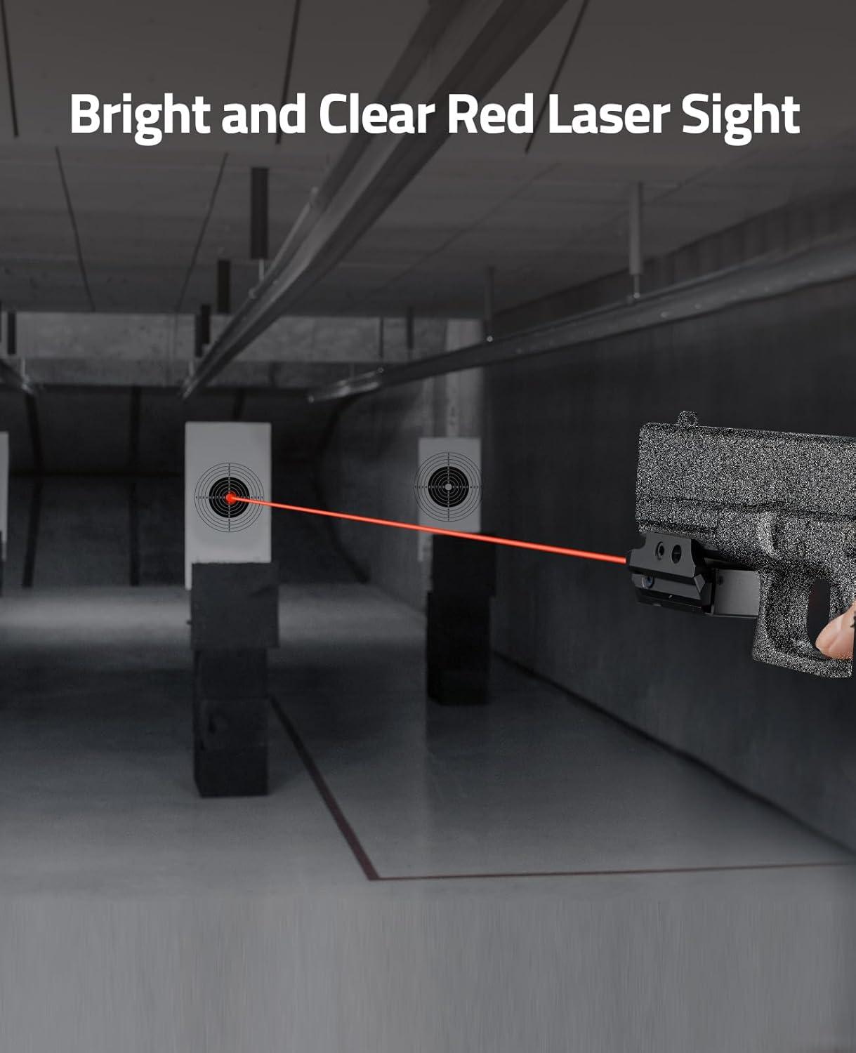 image:imageCVLIFE Picatinny RedGreen Laser Sight Magnetic Charging Rechargeable Pistol Laser for 21MM Picatinny Rail Mount Low Profile Hunting Laser Sight with Ambidextrous SwitchesRed