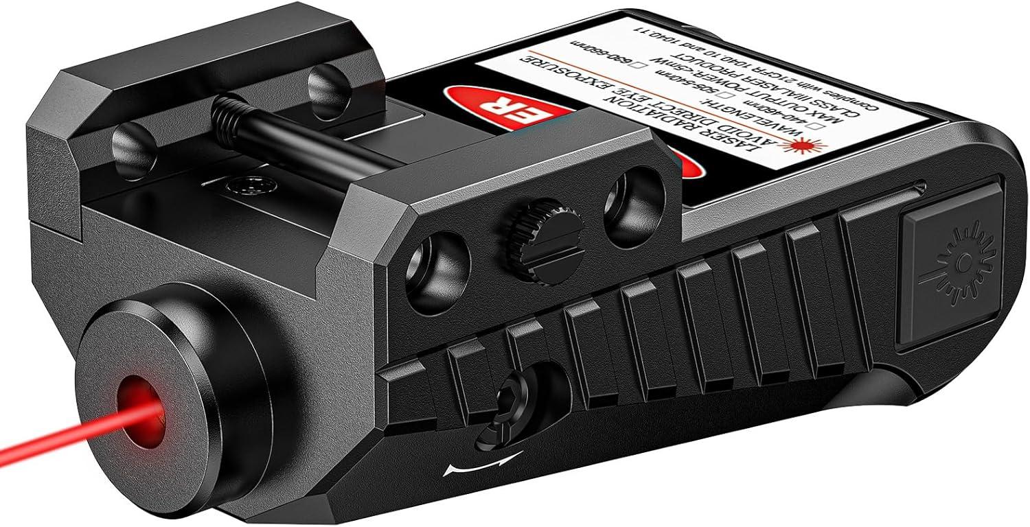 image:imageCVLIFE Picatinny RedGreen Laser Sight Magnetic Charging Rechargeable Pistol Laser for 21MM Picatinny Rail Mount Low Profile Hunting Laser Sight with Ambidextrous SwitchesRed