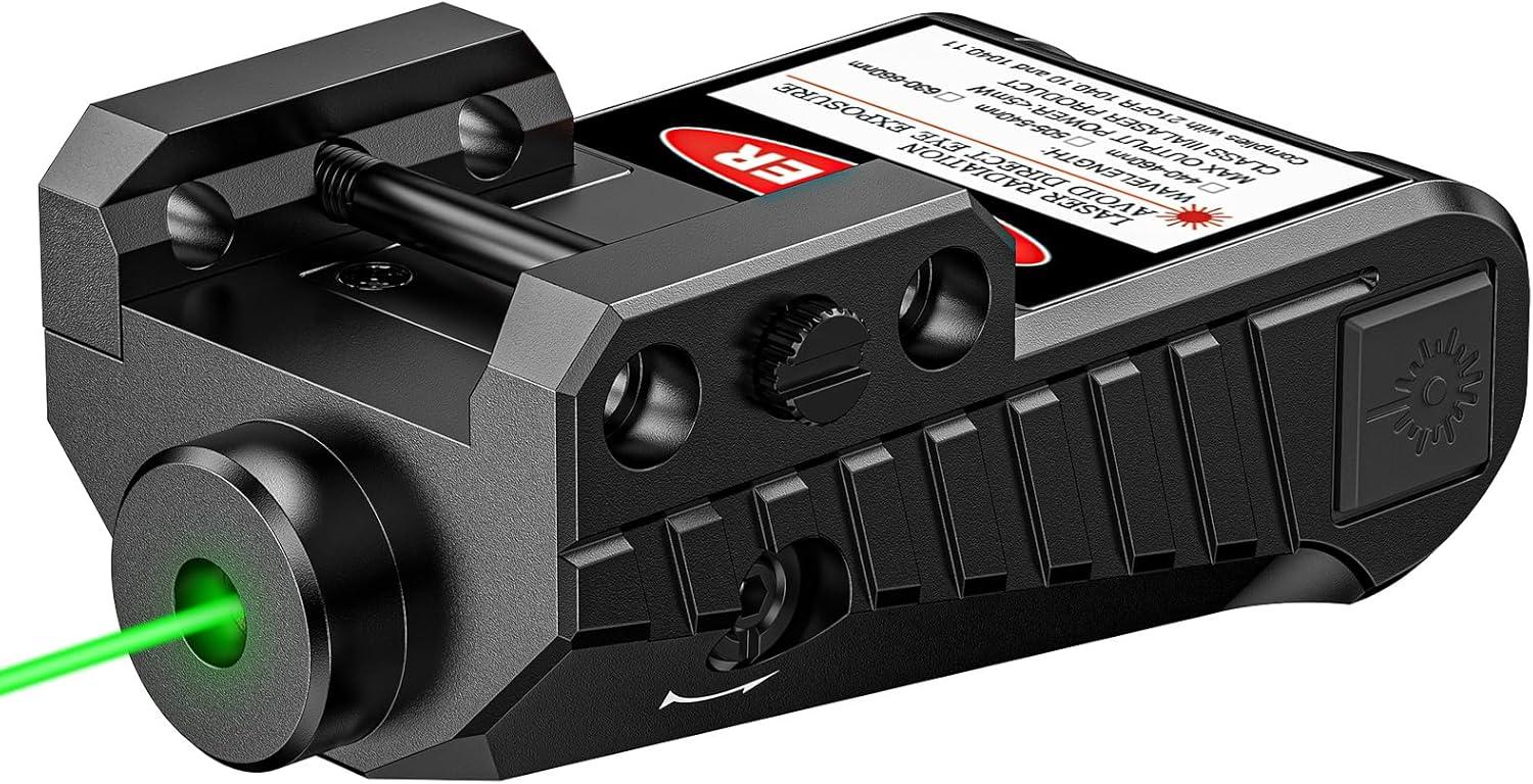 image:imageCVLIFE Picatinny RedGreen Laser Sight Magnetic Charging Rechargeable Pistol Laser for 21MM Picatinny Rail Mount Low Profile Hunting Laser Sight with Ambidextrous SwitchesGreen