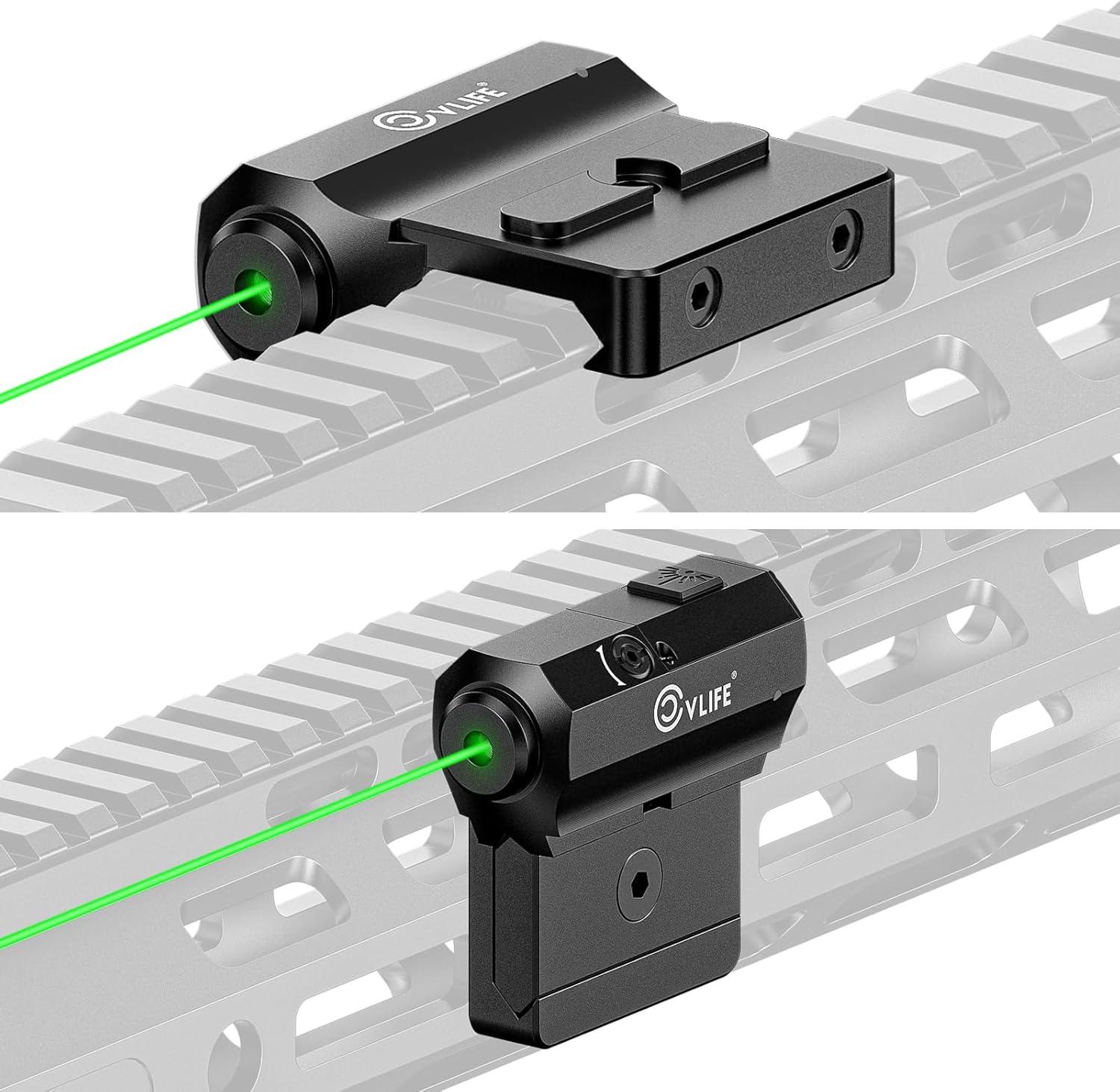 image:imageCVLIFE Rifle GreenRed Laser Sight Compatible with MLok and Picatinny Rail Mount Low Profile Laser for Rifle Magnetic Rechargeable Laser Beam SightGreen