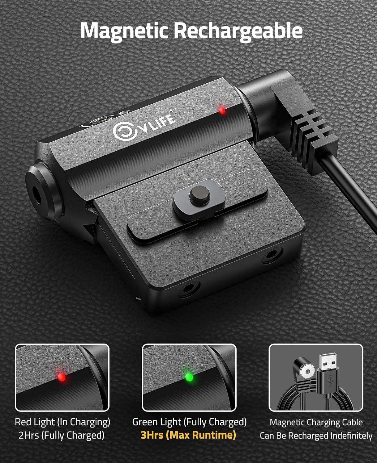 image:imageCVLIFE Rifle GreenRed Laser Sight Compatible with MLok and Picatinny Rail Mount Low Profile Laser for Rifle Magnetic Rechargeable Laser Beam SightGreen