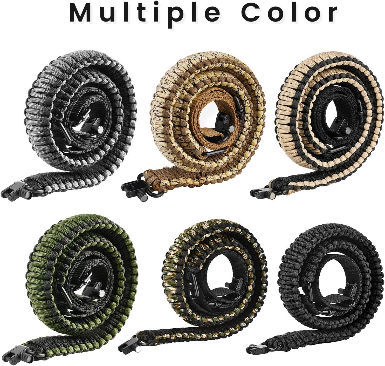 image:imageCVLIFE Rifle Sling Strap 550 Paracord 2 Point Sling with TriLock Swivel for Hunting and OutdoorGrey