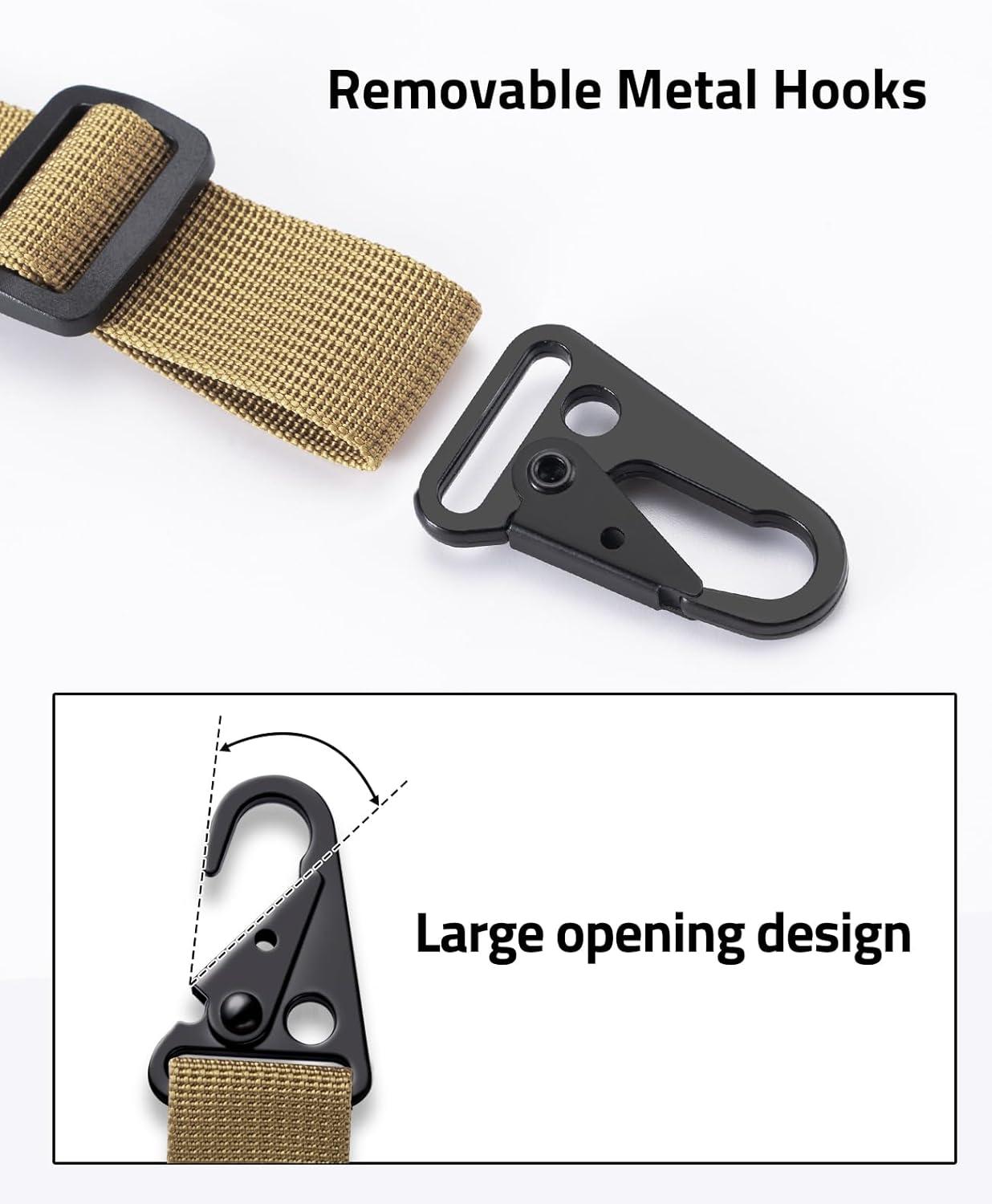 image:imageCVLIFE Two Point Sling Rifle Strap with Quick Adjustment Length LoopRemovable Shoulder Pad with 7 Elastic Loops for 9mm13mm CalibersTraditional Sling with 2 Pack 360 Metal Sling SwivelsKhaki