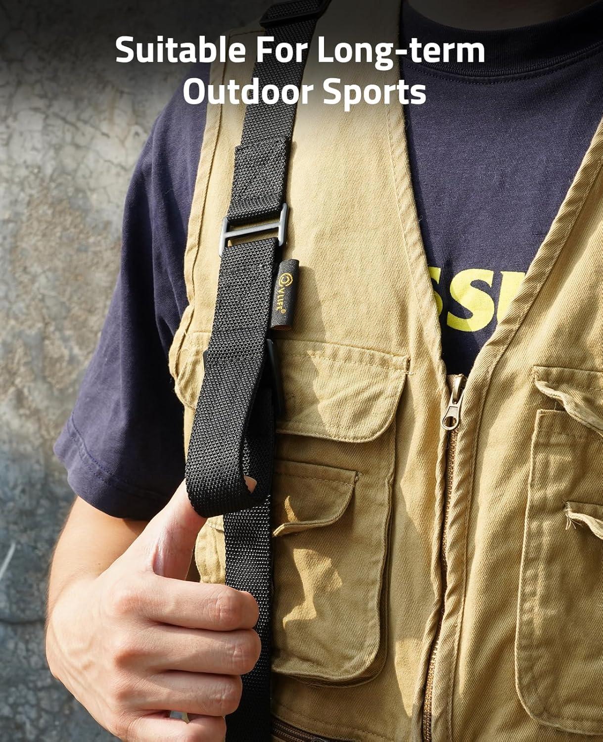 image:imageCVLIFE Two Point Sling with Quick Adjust Thumb Loop Rifle Sling with Metal Adjuster Buckle Removable Sling Swivels Black