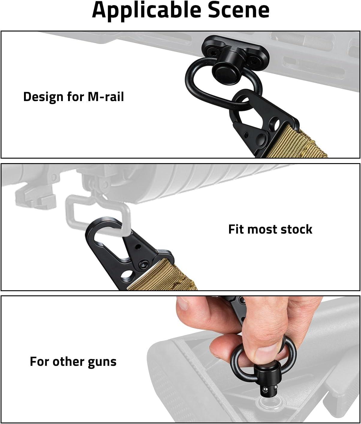 image:imageCVLIFE Two Point Sling with Removable Shoulder Pad Rifle Sling Adjustable Length Traditional Gun Sling with 2 Pack SwivelsKhaki