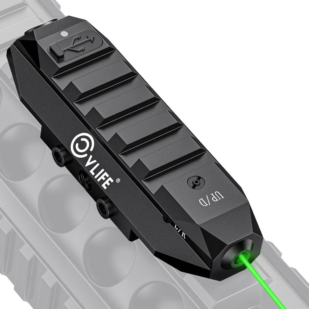 image:imageCVLIFE Laser Sight for Rifle Low Profile Rechargeable Picatinny Rifle Laser Sight with Strobe ModeGreen Laser