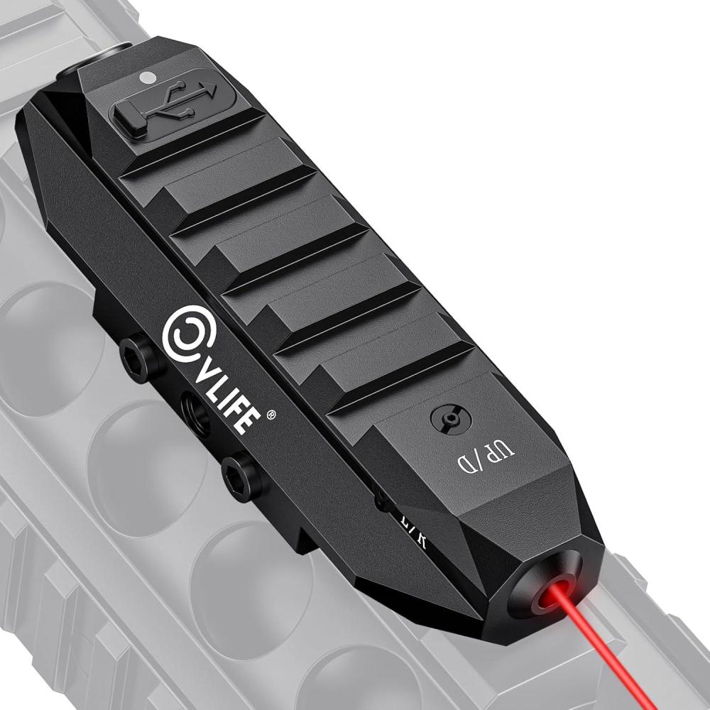 image:imageCVLIFE Laser Sight for Rifle Low Profile Rechargeable Picatinny Rifle Laser Sight with Strobe ModeRed Laser