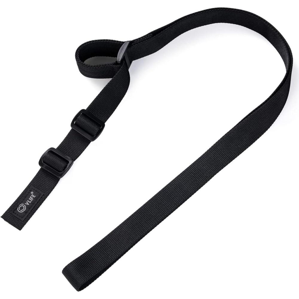 image:imageCVLIFE Rifle Sling with Quick Adjust Loop 125 Wide Tube Webbing Two Point Sling for Outdoor Sports BlackBlack