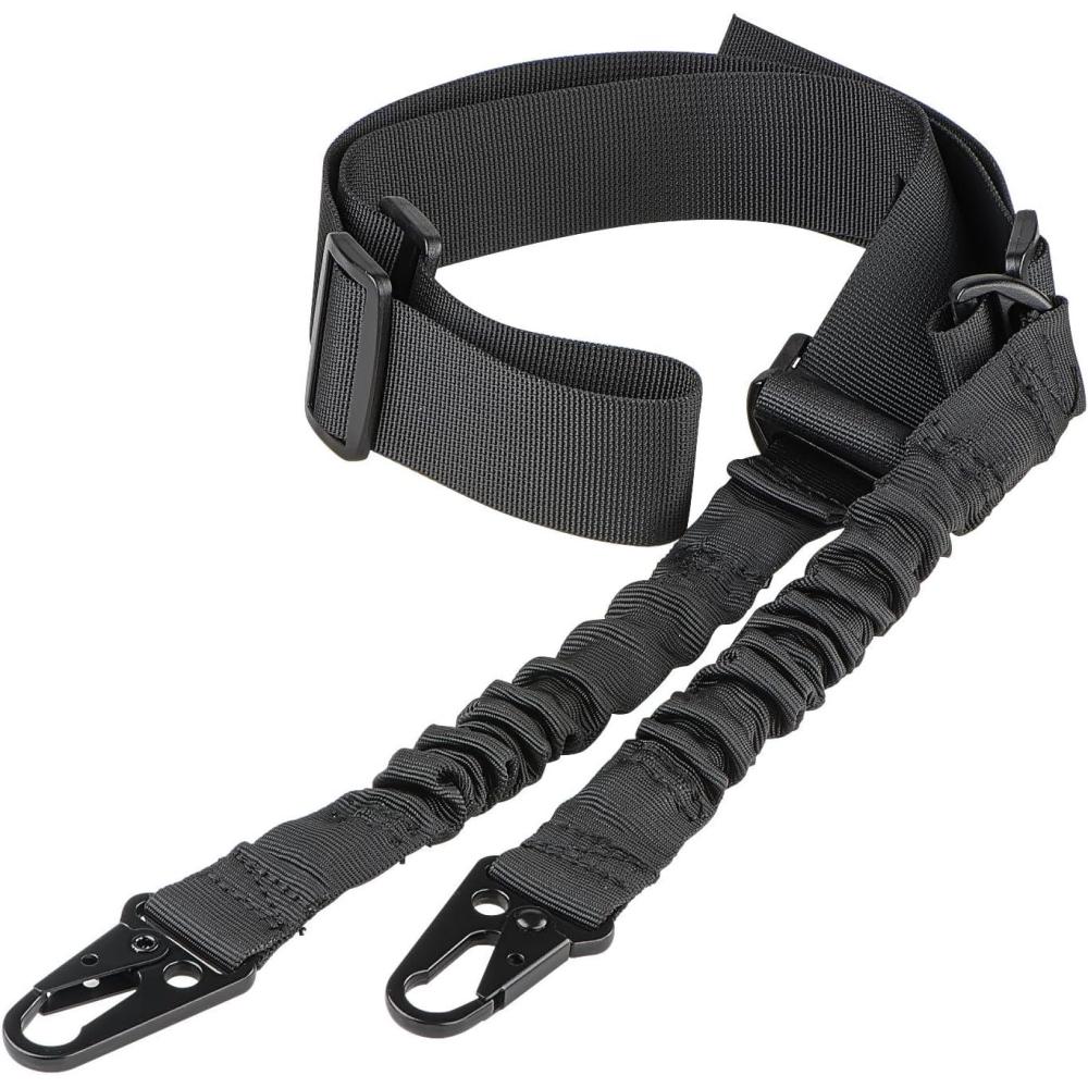 image:imageCVLIFE Two Points Rifle Sling with Length Adjuster Traditional Sling with Metal Hook for OutdoorsBlack
