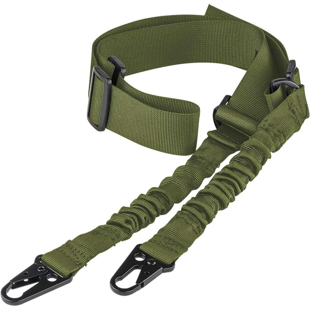 image:imageCVLIFE Two Points Rifle Sling with Length Adjuster Traditional Sling with Metal Hook for OutdoorsGreen