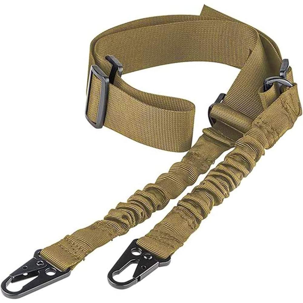 image:imageCVLIFE Two Points Rifle Sling with Length Adjuster Traditional Sling with Metal Hook for OutdoorsKhaki