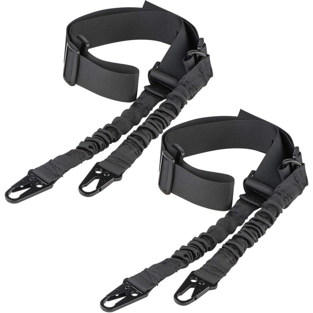 image:imageCVLIFE Two Points Sling with Length Adjuster Traditional Sling with Metal Hook for Outdoors 2 PackBlack