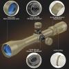 CVLIFE 3-9×40 Optics R4 Reticle Crosshair Scope with Scope Mounts(Flat Dark Earth)