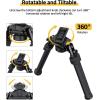 CVLIFE Bipods for Rifles Sturdy Rifle Bipod Compatible with M-Rail Portable Height Adjustable Stable for Hunting Shooting Outdoors(Black)