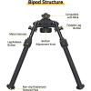 CVLIFE Bipods for Rifles Sturdy Rifle Bipod Compatible with M-Rail Portable Height Adjustable Stable for Hunting Shooting Outdoors(Black)