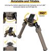 CVLIFE Bipods for Rifles Sturdy Rifle Bipod Compatible with M-Rail Portable Height Adjustable Stable for Hunting Shooting Outdoors(Flat Dark Earth)