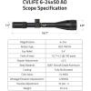 CVLIFE JackalHowl F02 AO Rifle Scope – SFP Hunting Rifle Scope with Parallax Adjustment and 20mm Scope Rings – Second Focal Plane(6-24×50 AO)
