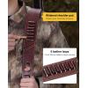 CVLIFE Leather Rifle Sling Two Point Sling Leather Gun Sling with Ammo Holder Adjustable Gun Strap Traditional Sling with Swivels(Brown)