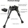 CVLIFE Rifle Bipod with Pivot Tilt, Swivel Stud, and Detachable S Lock Lever for Stability and Target Shooting(6-9″)