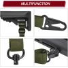 CVLIFE Rifle Sling with Quick Adjust Loop 1.25″ Wide Tube Webbing Two Point Sling for Outdoor Sports Black(Green)