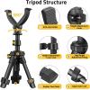 CVLIFE Shooting Rest Tripod – Adjustable Height, 360 Degree Rotation, V Yoke Stand – Portable Rifle Rest for Target Shooting, Hunting and Outdoor Activities(11.8-25″)