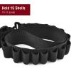 CVLIFE Shotgun Sling with Shell Holder, Gun Sling Holds15 Shells for 12 Gauge, Adjustable Two Point Sling with Sling Swivels for Outdoors(Black)