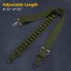 CVLIFE Shotgun Sling with Shell Holder, Gun Sling Holds15 Shells for 12 Gauge, Adjustable Two Point Sling with Sling Swivels for Outdoors(Green)