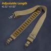 CVLIFE Shotgun Sling with Shell Holder, Gun Sling Holds15 Shells for 12 Gauge, Adjustable Two Point Sling with Sling Swivels for Outdoors(Khaki)