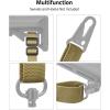 CVLIFE Two Point Padded Sling, Upgrade Wide Pad Gun Sling with Removable Shoulder Strap, Rifle Sling Easily Adjust Length, 1.25″ Wide Tube Webbing Sling with Wide Pad, Fast Loop for Outdoors(Khaki)