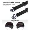CVLIFE Two Point Sling Rifle Sling with Wide Neoprene Padded, Padded Sling with Metal Swivels, Thumb Loop, Length Adjustable for Outdoors(Black Camo)