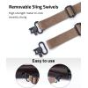 CVLIFE Two Point Sling Rifle Sling with Wide Neoprene Padded, Padded Sling with Metal Swivels, Thumb Loop, Length Adjustable for Outdoors(Khaki Camo)