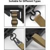 CVLIFE Two Point Sling Rifle Strap with Quick Adjustment Length Loop,Removable Shoulder Pad with 7 Elastic Loops for 9mm-13mm Calibers,Traditional Sling with 2 Pack 360° Metal Sling Swivels(Khaki)