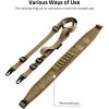 CVLIFE Two Point Sling Rifle Strap with Quick Adjustment Length Loop,Removable Shoulder Pad with 7 Elastic Loops for 9mm-13mm Calibers,Traditional Sling with 2 Pack 360° Metal Sling Swivels(Khaki)