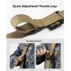 CVLIFE Two Point Sling Rifle Strap with Quick Adjustment Length Loop,Removable Shoulder Pad with 7 Elastic Loops for 9mm-13mm Calibers,Traditional Sling with 2 Pack 360° Metal Sling Swivels(Khaki)