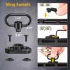 CVLIFE Two Point Sling with 2 Pack Anti-Rotation Sling Swivels,Adjustable Length Rifle Sling Elastic Cord Design Traditional Sling for Outdoor(Khaki)