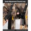CVLIFE Two Point Sling with Quickly Adjustable Loop, Length Adjust Rifle Sling with Elastic Design, Two Point Gun Sling with Removable Metal Hooks for Outdoor Sports, Black