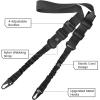 CVLIFE Two Points Sling with Length Adjuster Traditional Sling with Metal Hook for Outdoors 2 Pack(Black & Khaki)