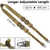 CVLIFE Two Points Sling with Length Adjuster Traditional Sling with Metal Hook for Outdoors 2 Pack(Khaki)