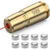 CVLIFE Bore Sight Laser 223 5.56mm/9mm/.243.308/12Gauge/7.62x39mm/.45acp Red Laser Bore Sighter with Batteries(9mm(8 batteries ver.))